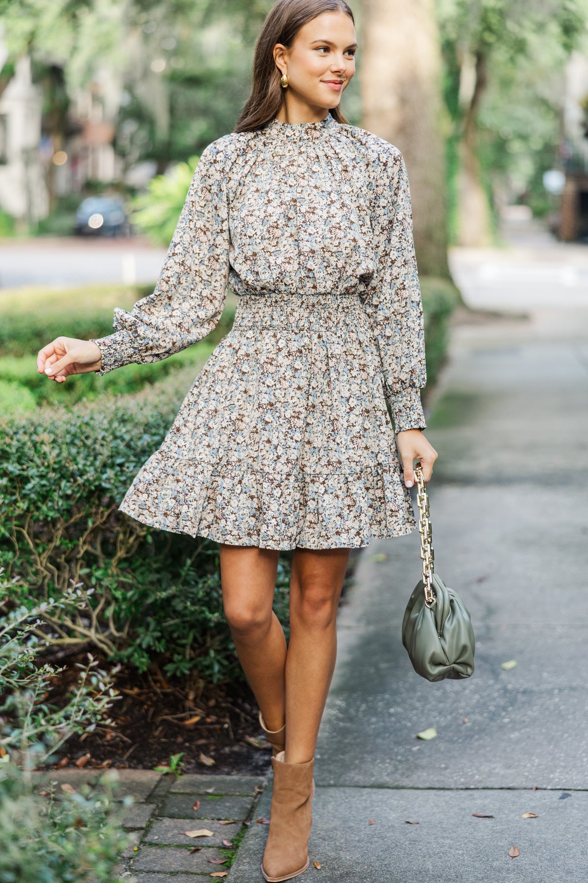 All I Ask Blue Floral Smocked Dress  Shop the Mint