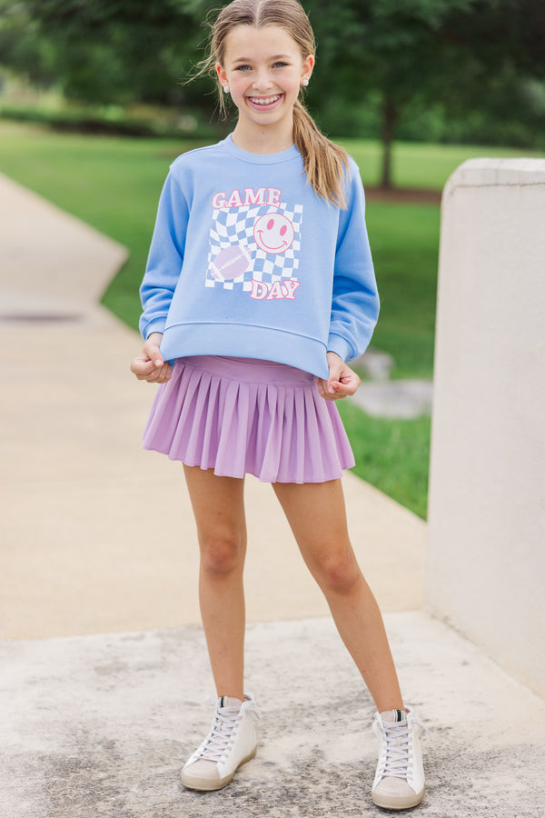 Girls: Play On Blue Graphic Sweatshirt