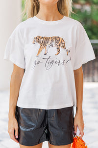 Go Tigers! White Graphic Tee