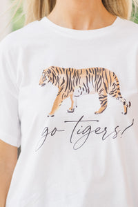 Go Tigers! White Graphic Tee