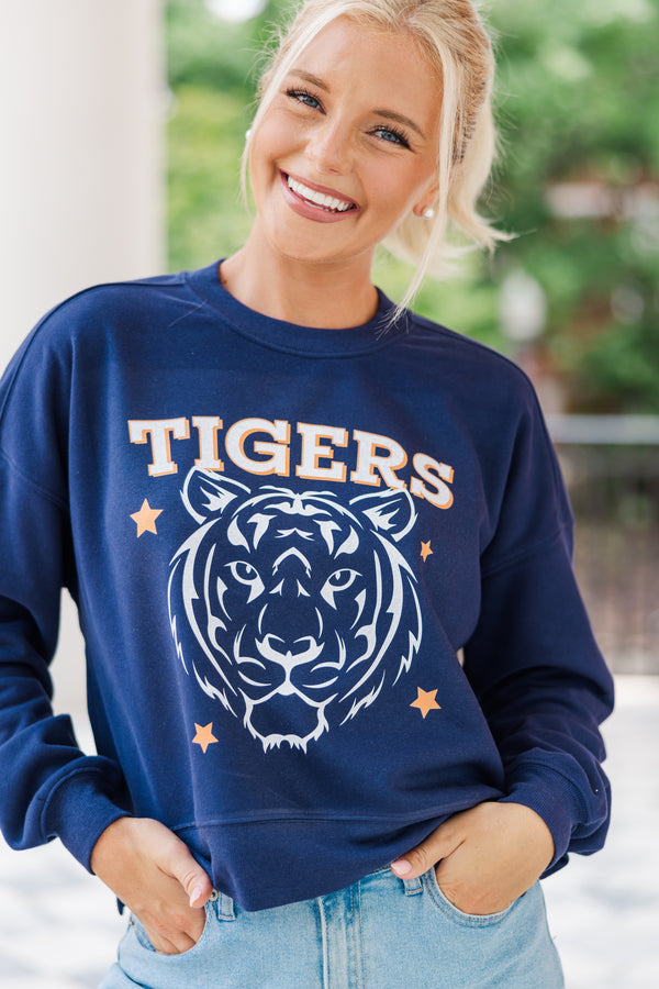 Go Tigers Navy Graphic Sweatshirt