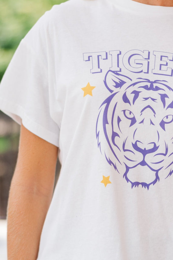 Go Tigers White Graphic Tee