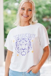 Go Tigers White Graphic Tee