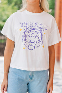 Go Tigers White Graphic Tee