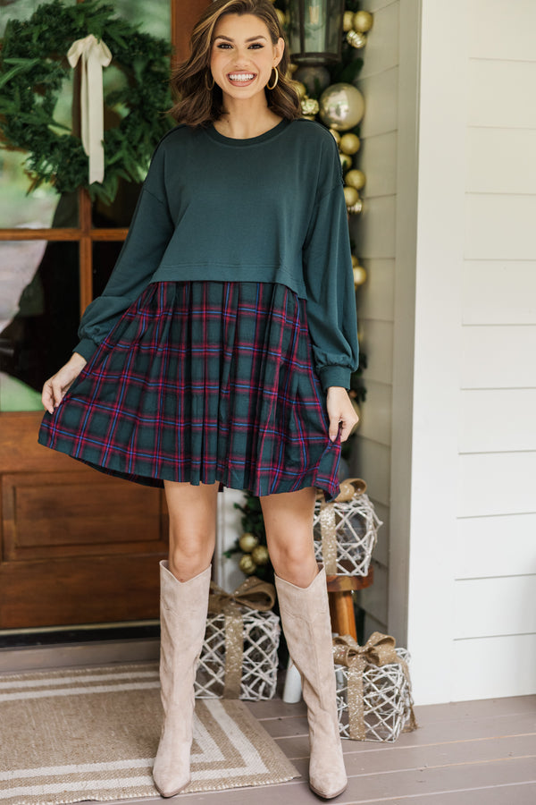 The Perfect Find Forest Green Plaid Dress