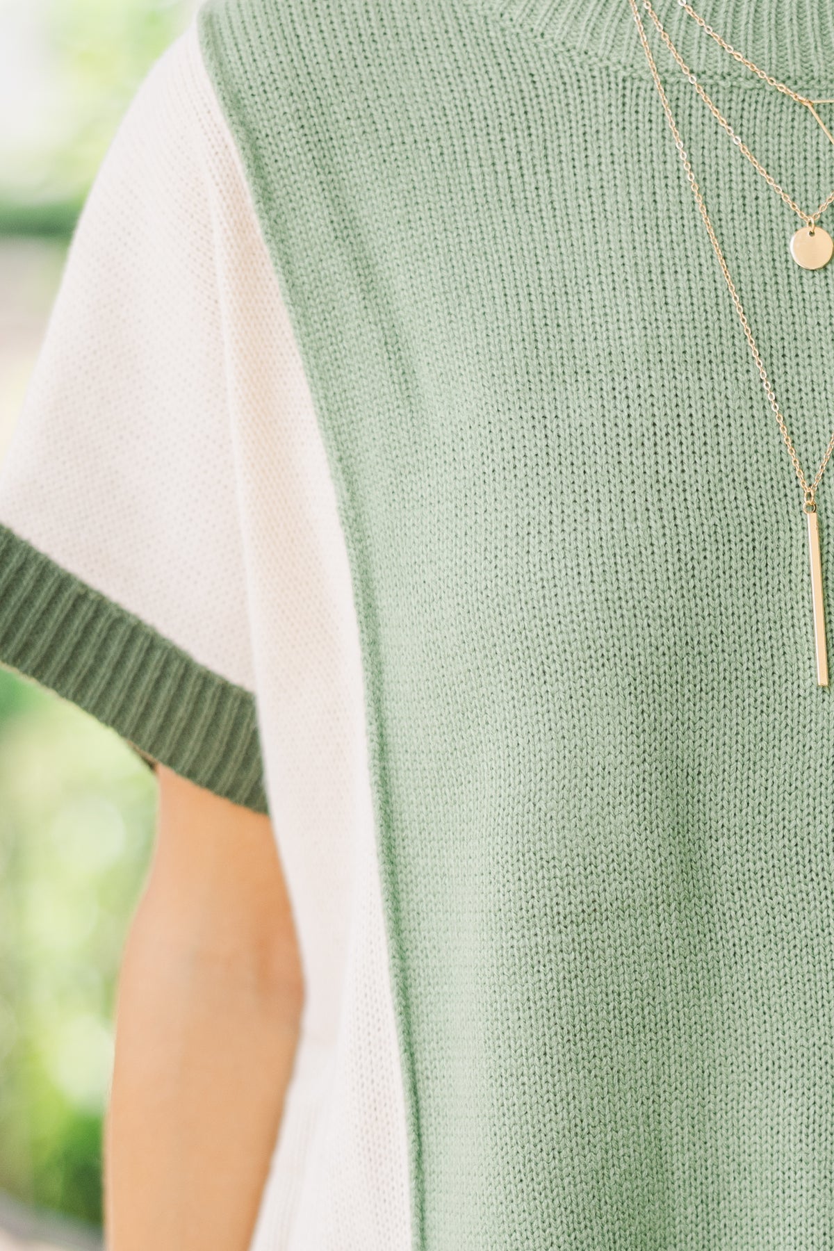 Just For Us Sage Green Colorblock Sweater – Shop the Mint