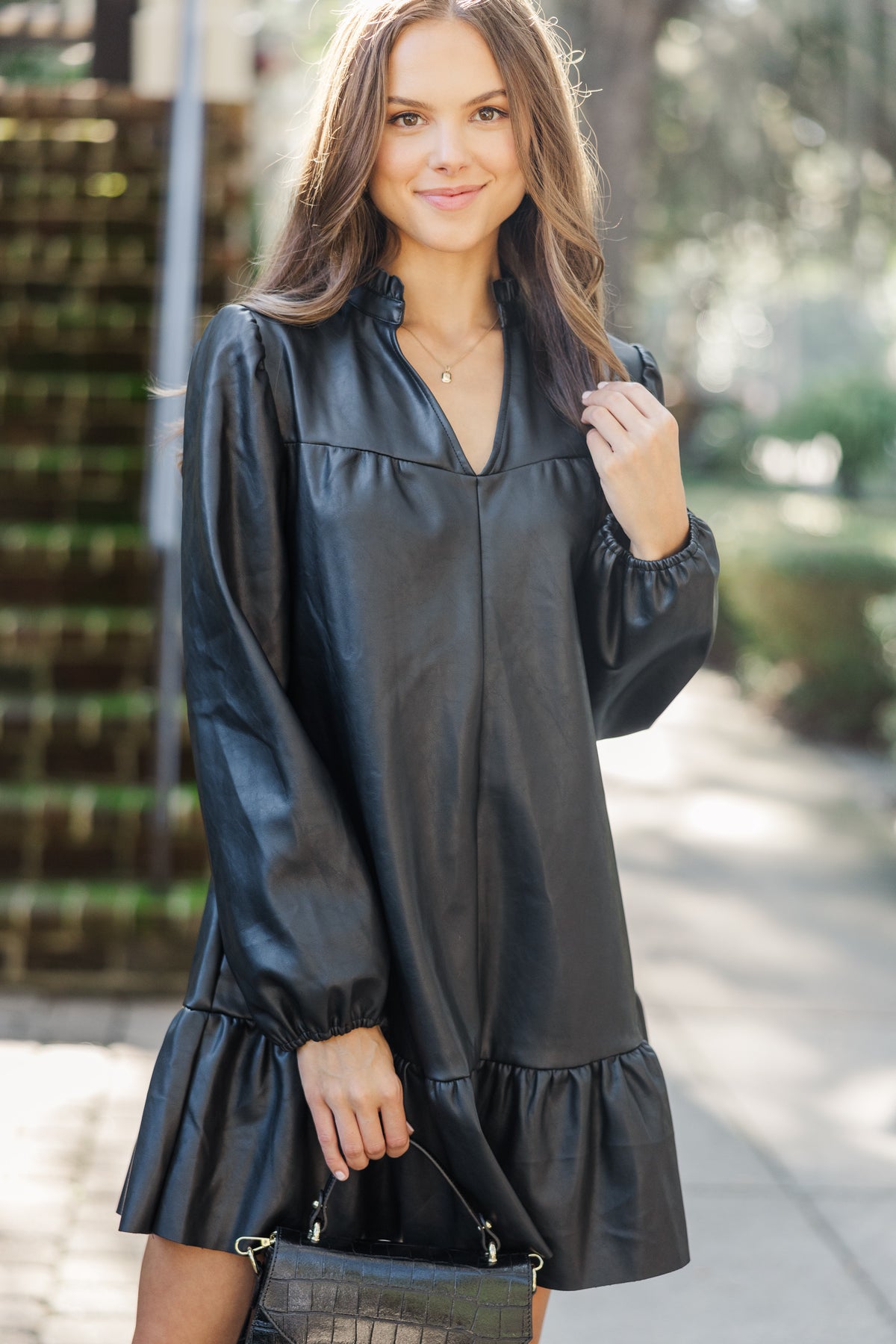 Fate: All Your Idea Black Faux Leather Dress Shop the Mint Fate: All Your Idea Black Faux Leather Dress Shop the Mint