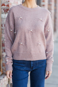 Such Bliss Mocha Brown Embellished Sweater