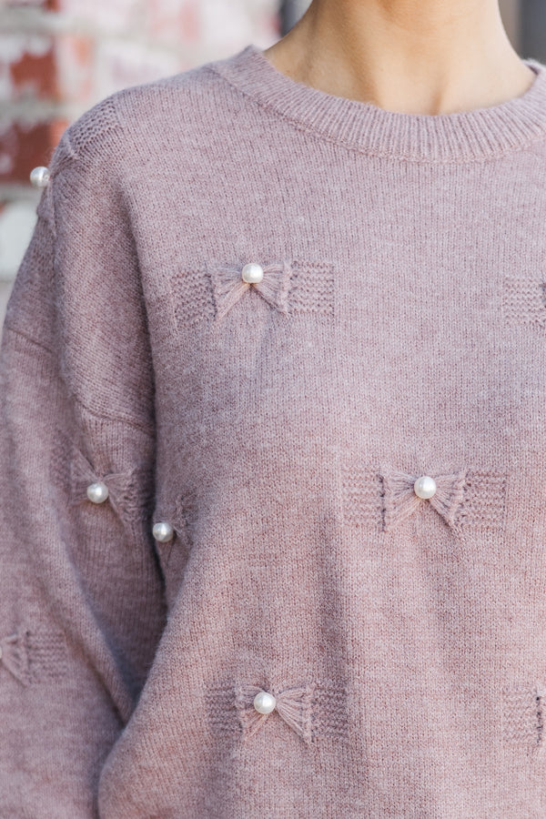 Such Bliss Mocha Brown Embellished Sweater