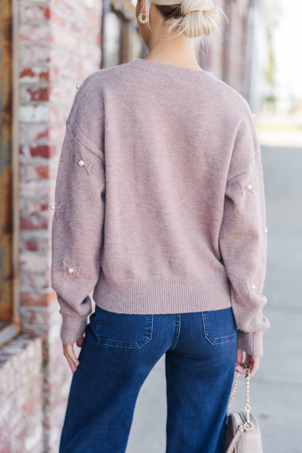 Such Bliss Mocha Brown Embellished Sweater