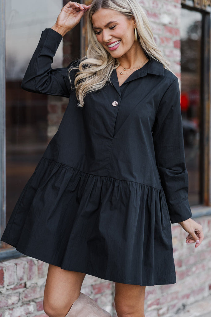 Magic Moment Black Drop Waist Dress – Shop the Mint