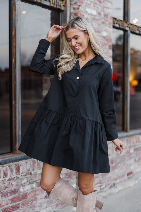 Magic Moment Black Drop Waist Dress