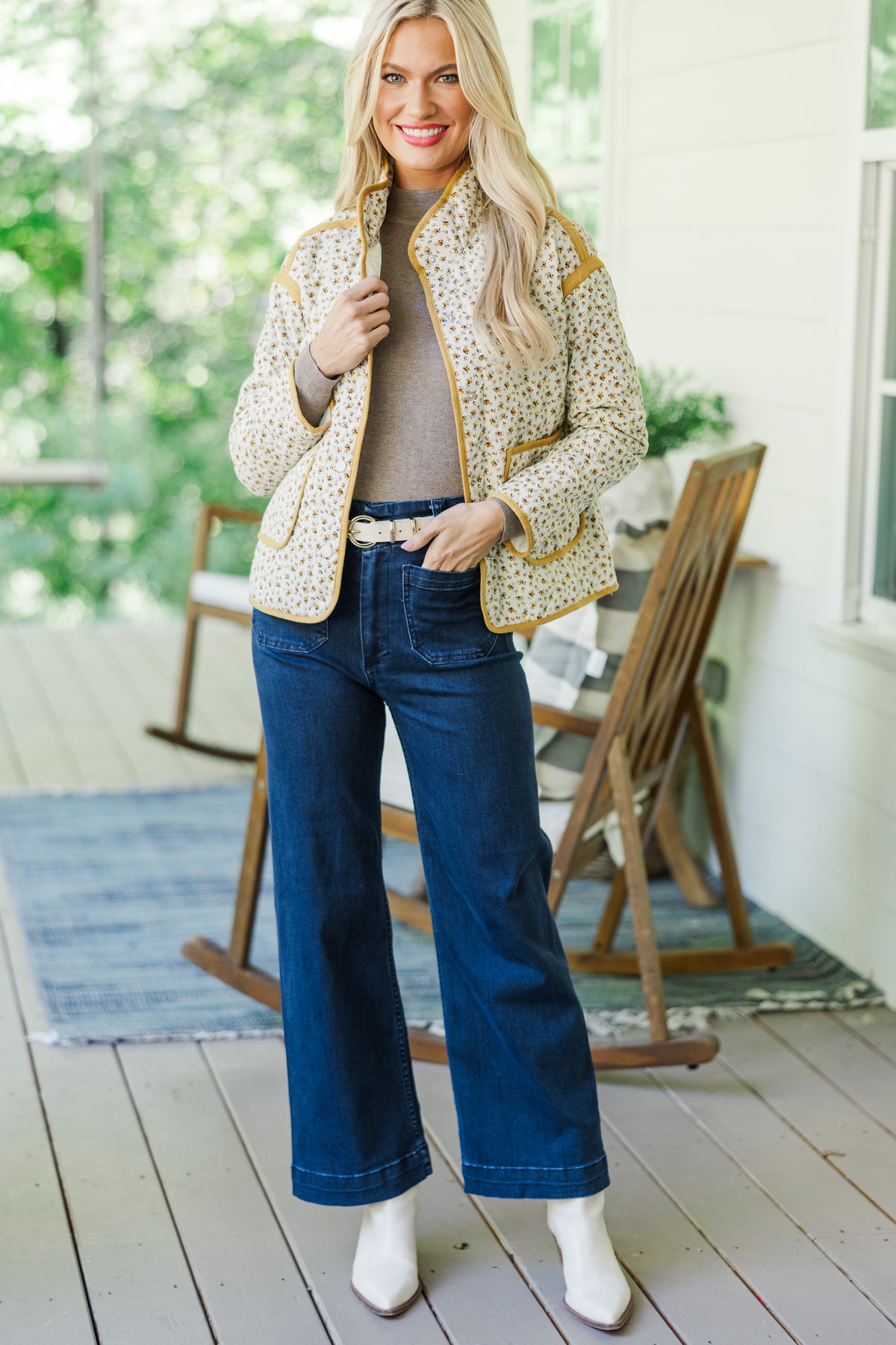 Feeling Like Love Marigold Ditsy Floral Jacket – Shop the Mint