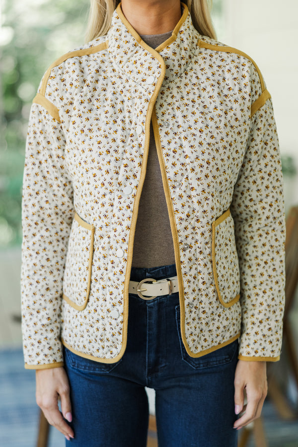 Feeling Like Love Marigold Ditsy Floral Jacket