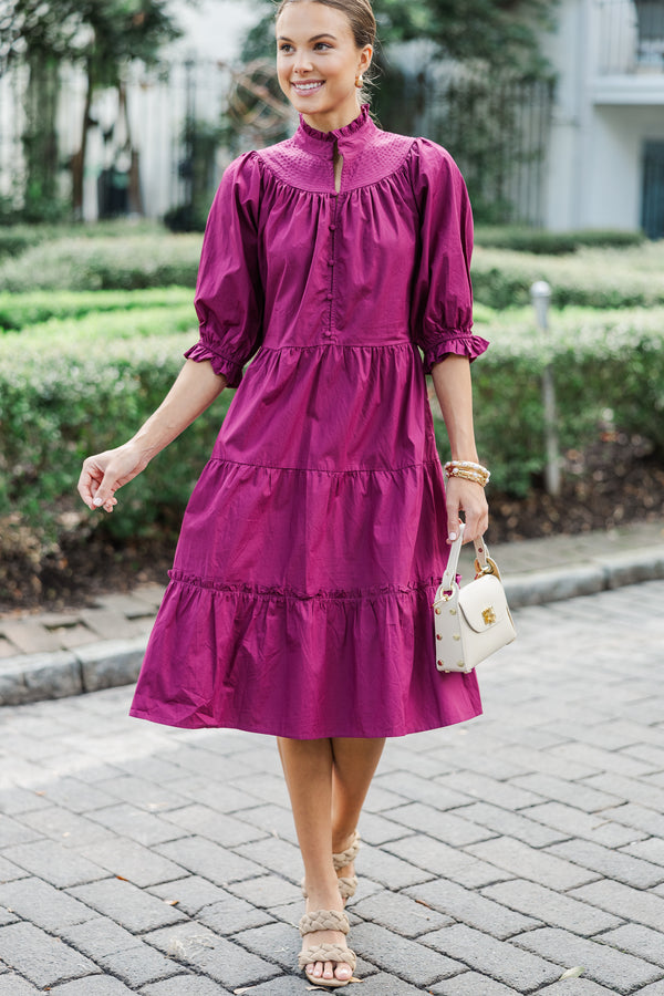 Pinch: Feeling The Love Berry Purple Midi Dress