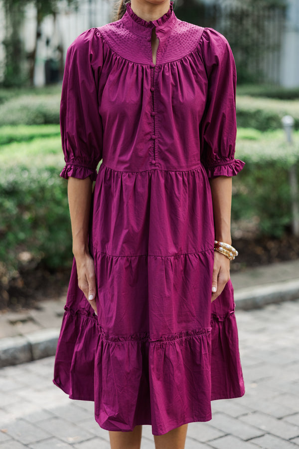 Pinch: Feeling The Love Berry Purple Midi Dress