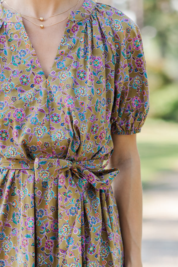 Pinch: I Knew You Well Camel Brown Floral Midi Dress