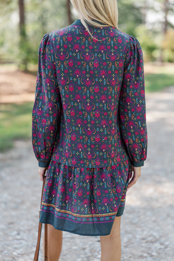 Pinch: Where You Are Dark Green Printed Dress Shop the Mint Pinch: Where You Are Dark Green Printed Dress Shop the Mint