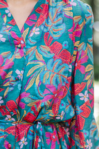 Fate: It's Your Year Teal Blue Foral Dress