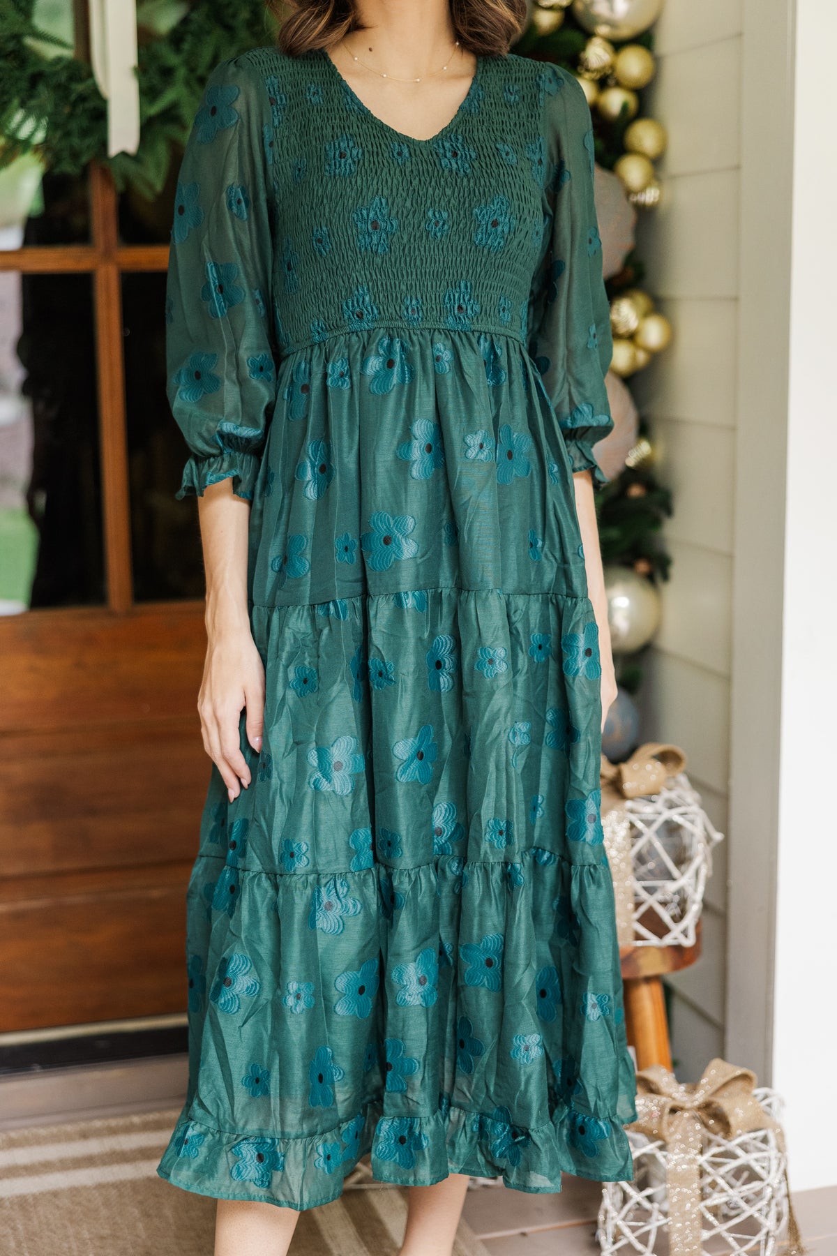 Just To Know You Emerald Green Floral Midi Dress Shop the Mint Just To Know You Emerald Green Floral Midi Dress Shop the Mint