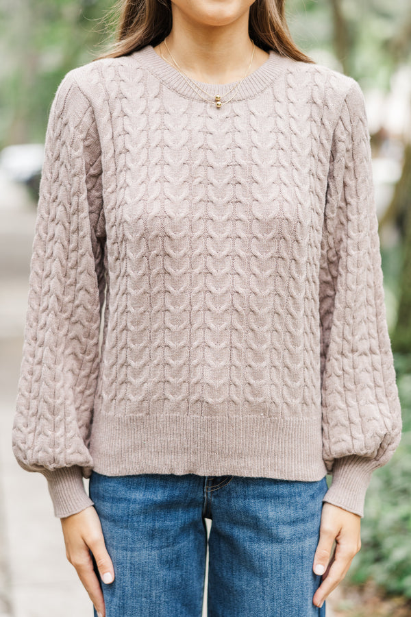 Invest In Cozy Mocha Brown Cable Knit Sweater