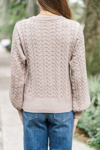 Invest In Cozy Mocha Brown Cable Knit Sweater