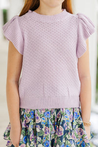 Girls: The Vicky Lavender Purple Short Sleeve Sweater