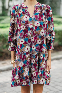 All Better Burgundy Red Floral Dress