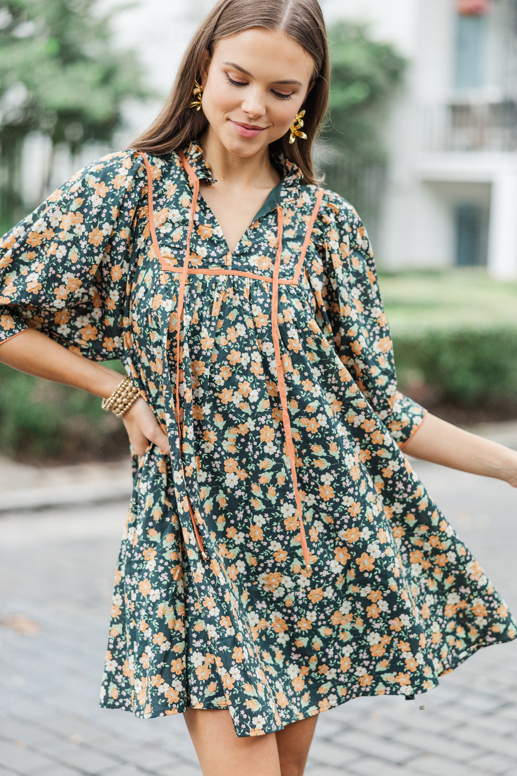 ladies ditsy dresses Figure It All Out Black Floral Dress Size:L/16-16 1/2 Our Favorite Details Lcziwo Womens Halloween Western lace appliques