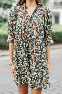 Figure It All Out Black Ditsy Floral Dress