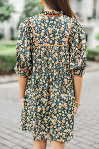 Figure It All Out Black Ditsy Floral Dress