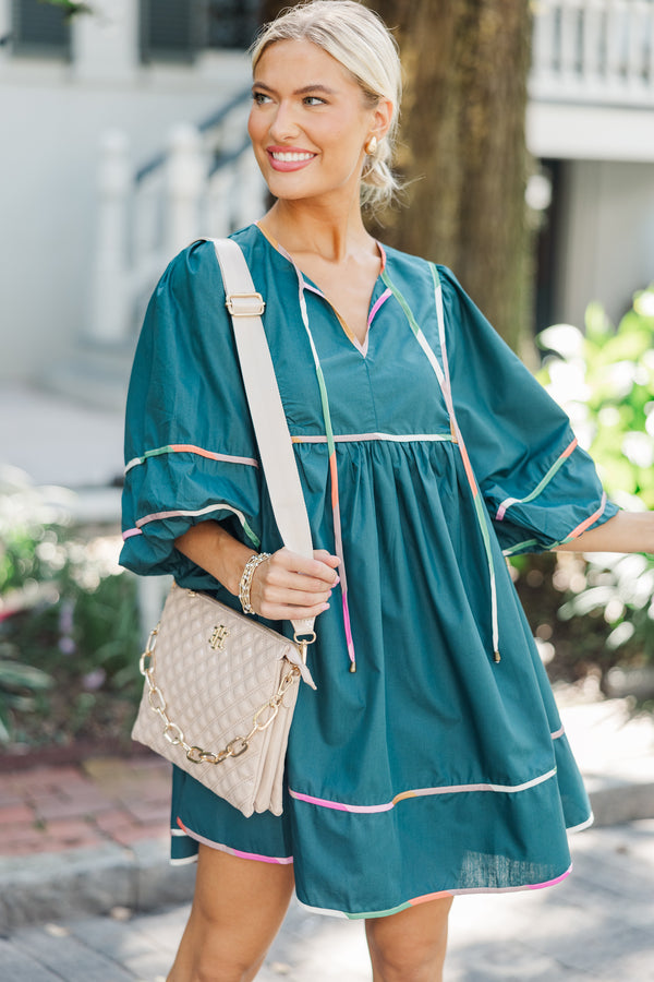 Believe In You Pine Green Babydoll Dress