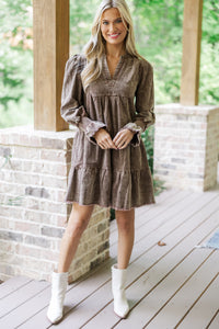 You've Got It Brown Corduroy Dress