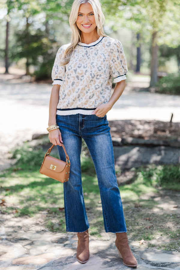 Today's The Day Taupe Leopard Top