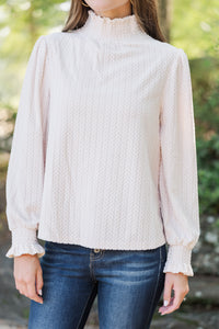 Make It Clear Ivory Textured Knit Blouse