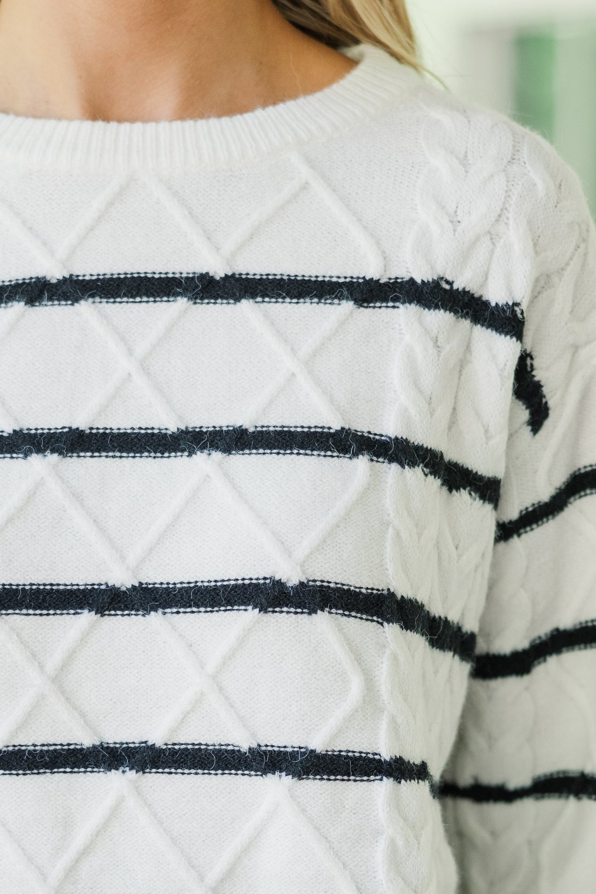 Open Your Eyes Ivory Striped Sweater – Shop the Mint