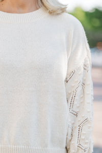 You Know It Ivory Textured Sweater