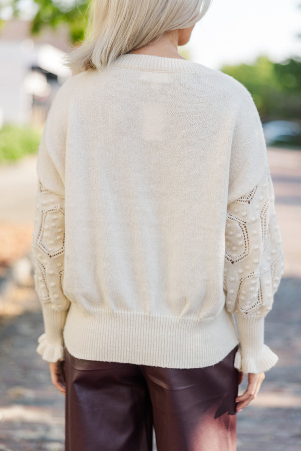 You Know It Ivory Textured Sweater