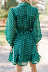 Great Days Ahead Hunter Green Striped Dress