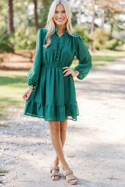 Great Days Ahead Hunter Green Striped Dress Shop the Mint Great Days Ahead Hunter Green Striped Dress Shop the Mint