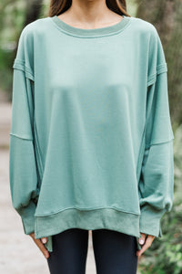 This Is It Sage Green Oversized Sweater