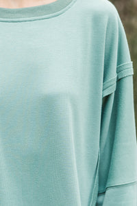 This Is It Sage Green Oversized Sweater