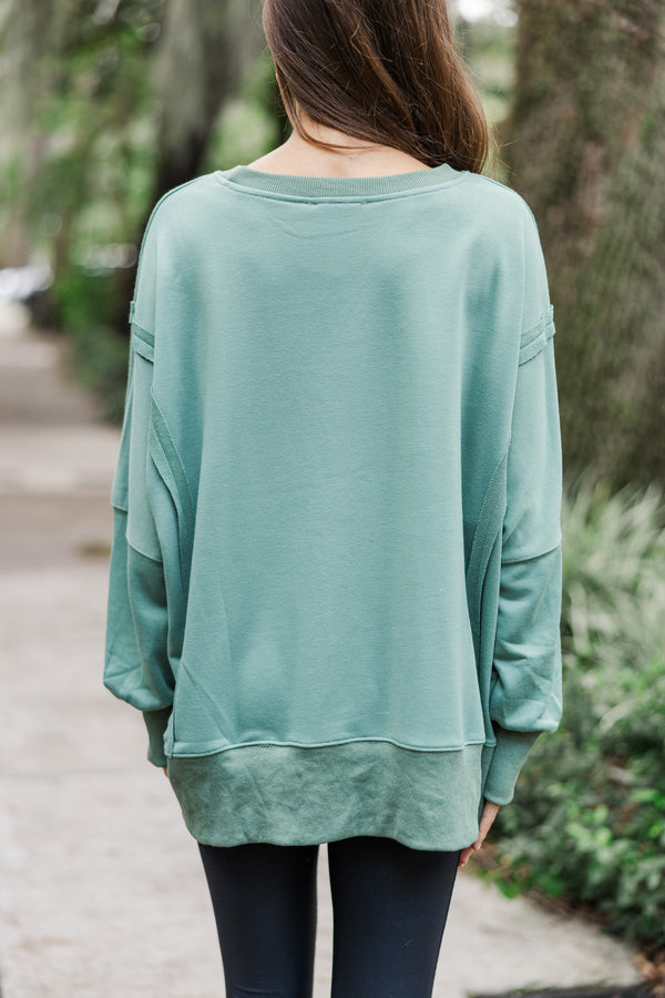 This Is It Sage Green Oversized Sweater