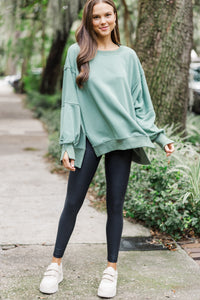 This Is It Sage Green Oversized Sweater