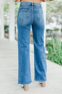 Risen Jeans: Take The Hint Medium Wash Straight Leg Jeans