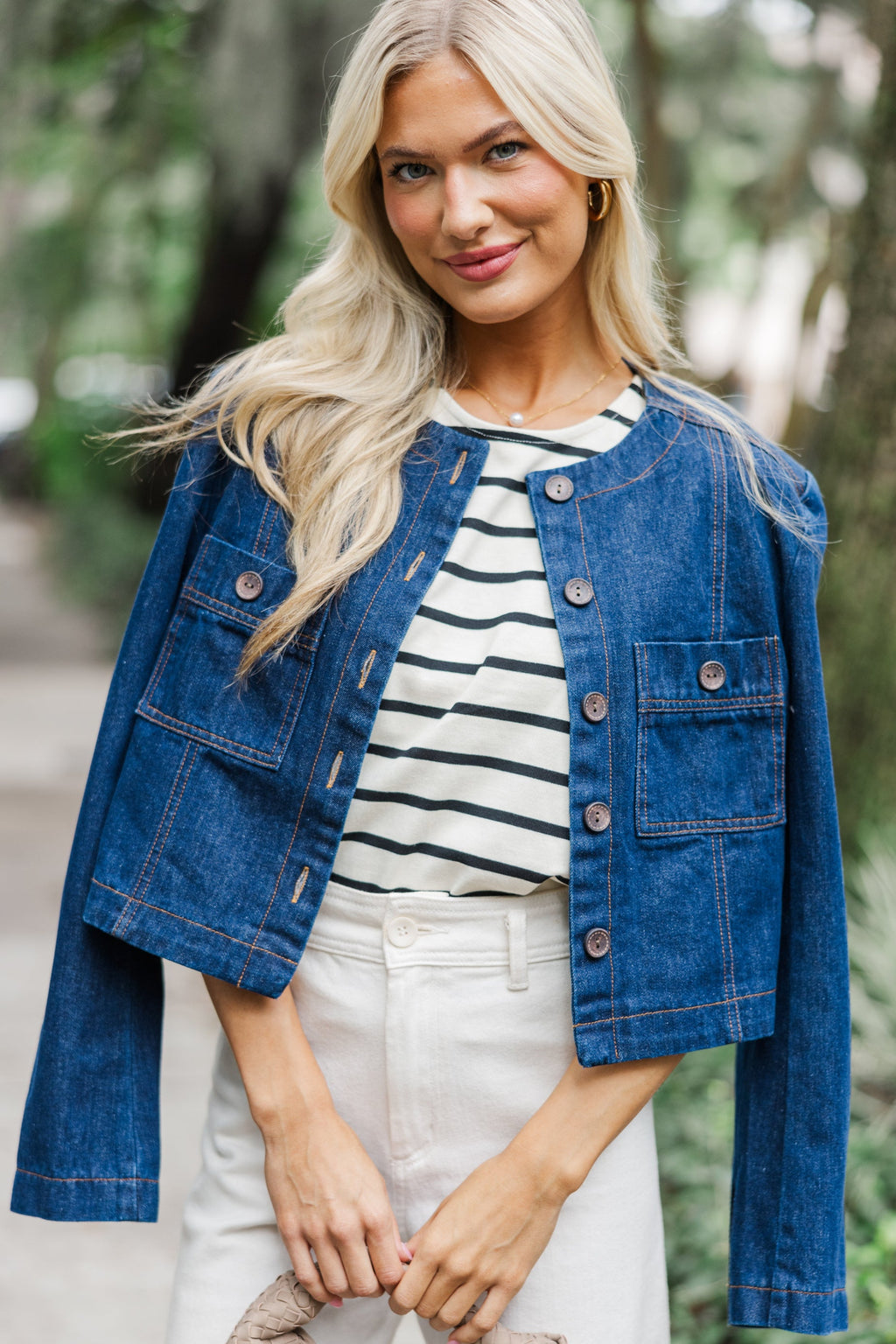 Talk About It Blue Denim Jacket – Shop the Mint