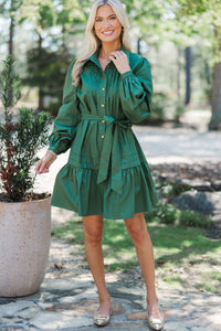 Know The Answers Green Pleated Dress