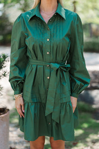 Know The Answers Green Pleated Dress