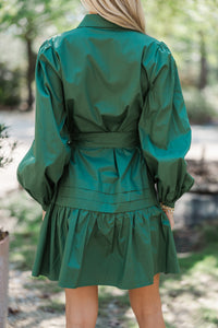 Know The Answers Green Pleated Dress