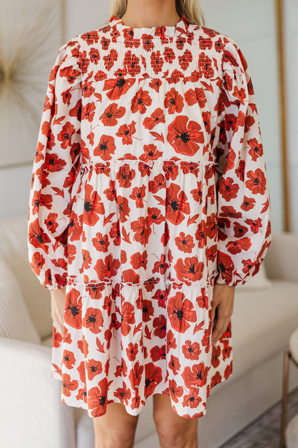 NURSING COLLECTION: Be Your Best Rust Floral Babydoll Dress